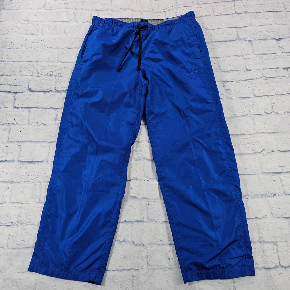 Starter Track Pants MENS M Blue Nylon Lined Athletic Warm Up Sweats VTG Y2K